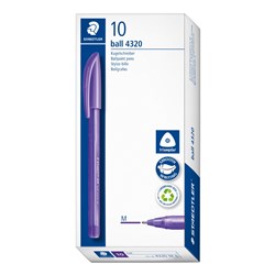 Staedtler 4320 Stick  Triangular Ballpoint Pen Medium 1.0mm Violet Box of 10