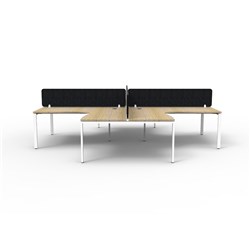 Rapidline Deluxe Infinity Profile Leg Corner Desk Black Eco Screen 4P 3000/3000mmW O/W