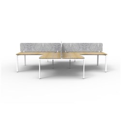 Rapidline Deluxe Infinity Profile Leg Corner Desk Grey Eco Screen 4P 3000/3000mmW O/W