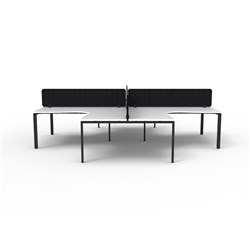 Rapidline Deluxe Infinity Profile Leg Corner Desk Black Eco Screen 4P 3000/3000mmW W/B