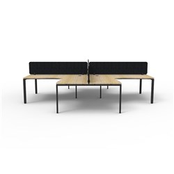 Rapidline Deluxe Infinity Profile Leg Corner Desk Black Eco Screen 4P 3600/3000mmW O/B