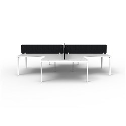 Rapidline Deluxe Infinity Profile Leg Corner Desk Black Eco Screen 4P 3600/3000mmW W/W