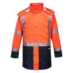 Huski Farmers Hi-Vis Contrast Jacket Medium Orange And Navy 