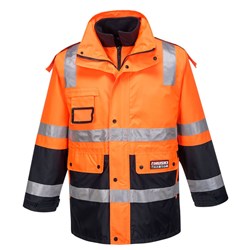 Huski Venture Hi-Vis 4-in-1 Contrast Jacket 2XL Orange And Navy