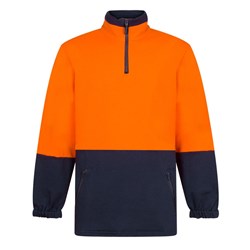 Portwest Hi-Vis Contrast 1/4 Zip Class D Brush Fleece Jumper 5XL Orange And Navy