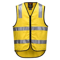 Portwest Hi-Vis Zipped Cotton Vest Small Yellow