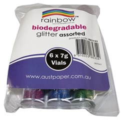 Rainbow Biodegradable Glitter 7gm Assorted Colours Pack Of 6 