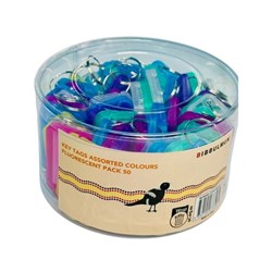 Bibbulmun Key Tags Fluorescent Assorted Colours Pack Of 50 