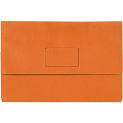 Marbig Slimpick Manilla Document Wallet Foolscap 30mm Gusset Orange Pack Of 10