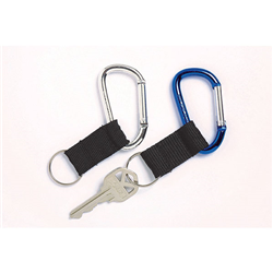 REXEL CARABINER KEY RING 60mm D Shape Blue Silver Pk2