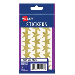 Avery Sticker Handipacks Large Stars Gold