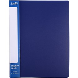 Bantex Insert Spine Display Book A4 20 Fixed Pockets Navy