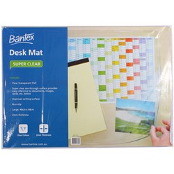 Bantex Desk Mat Super Clear 650 x 480mm Large Clear 