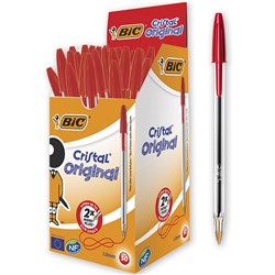 Bic Cristal Original Ballpoint Pen Medium 1mm Red  Box of 50