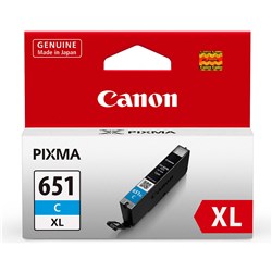 Canon Pixma CLI651XL Ink Cartridge High Yield Cyan