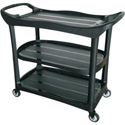Compass 3 Shelf Utility Cart 160W x 56D x 128cmH Black 