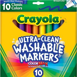 Crayola Ultra Clean Washable Broad Line Marker Classic Assorted Pack of 10