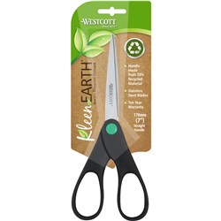 Westcott KleenEarth Scissors 178mm Straight Handle Black  