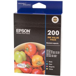 Epson 200 Ink Cartridge Value Pack of 4 Assorted Colours