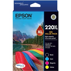 Epson 220XL Ink Cartridge High Yield Value Pack of 4