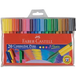 Faber-Castell Connector Pen Assorted Wallet of 20