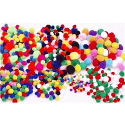 Jasart Pom Poms 25mm Assorted Pack of 100