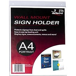 DEFLECT O SIGN MENU HOLDER A4 Portrait Wall Mount