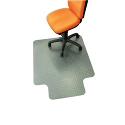 Sylex Vinyl Chair Mat For Low To Medium Pile Carpet 114cm x 135cm Keyhole Clear