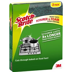 Scotch-Brite Sponges Heavy Duty Foam Scrub Pack of 2