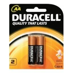 DURACELL COPPERTOP BATTERY AA Card of 2 