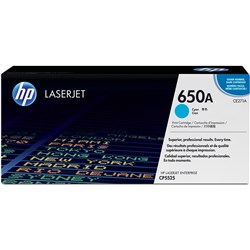 HP 650A LaserJet Toner Cartridge Cyan CE271A