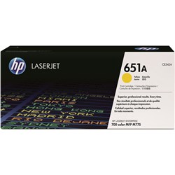 HP 651A LaserJet Toner Cartridge Yellow CE342A