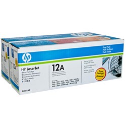 HP 12A LaserJet Toner Cartridge Twin Pack Black Q2612AD