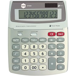 Marbig Desktop Calculator 12 Digit GST Function Silver 