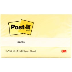 Post-It 655 Notes Original 76x127mm Yellow Pad 100 Sheets