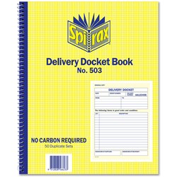 Spirax 503 Business Book Carbonless Duplicate Quarto Delivery Side Opening