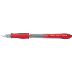 Pilot BPGP-10R Supergrip Pen Retractable Fine 0.7mm Red  