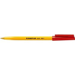 Staedtler 430 Stick Ballpoint Pen Fine 0.7mm Red