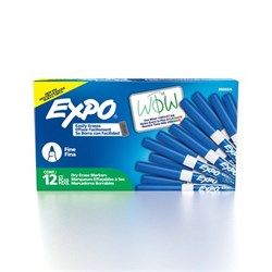 Expo Dry Erase Whiteboard Marker Bullet 1.4mm Fine Blue  