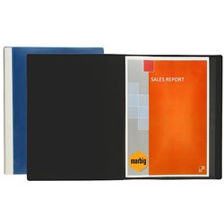 Marbig Clearview Display Book A4 76 Pocket With Tabs Insertable Cover Black