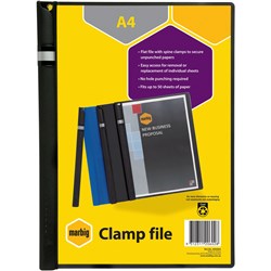 Marbig Spine Clamp File A4 20 Sheet Capacity Black