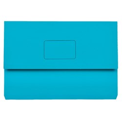 Marbig Slimpick Manilla Document Wallet Foolscap 30mm Gusset Blue