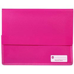 Marbig Polypick Document Wallet A4 Heavy Duty 45mm Gusset Pink