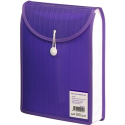 Bantex Attache File Top Load A4 Polypropylene With Button Closure Violet