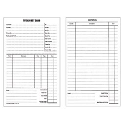 Zions Total Cost Cards System 125 x 205mm Pack Of 100 