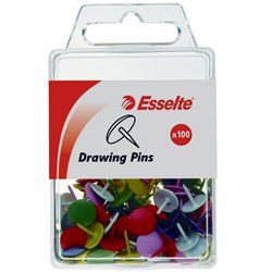 Esselte Drawing Pins Assorted Colours Pack Of 100 