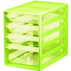 Italplast 4 Drawer Office Organiser Cabinet Lime