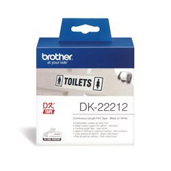 Brother DK-22212 Label Rolls 62mmx15.24m Black on White Adhesive Film