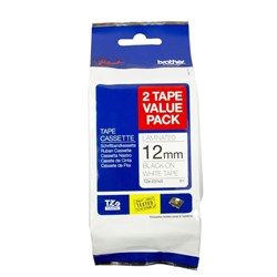 Brother TZE-231V2 P-Touch Tape 12mmx8m Black on White Pack of 2