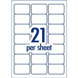 Avery Premium Address Labels White Laser Inkjet AveryEco L7160 63.5x38.1mm 21UP 2100 Lb